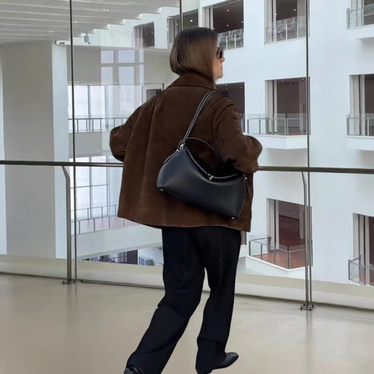 Damen Modische Jacke mit oversized Schnitt und lässigen Taschen EB