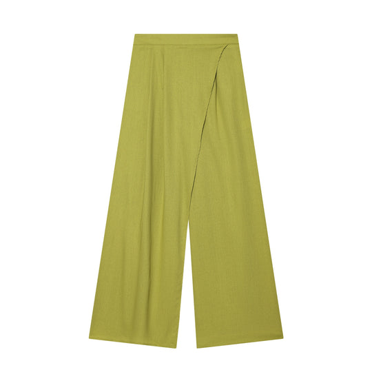 Damenweite Palazzo-Hose mit asymmetrischem Schnitt und elastischem Bund EB