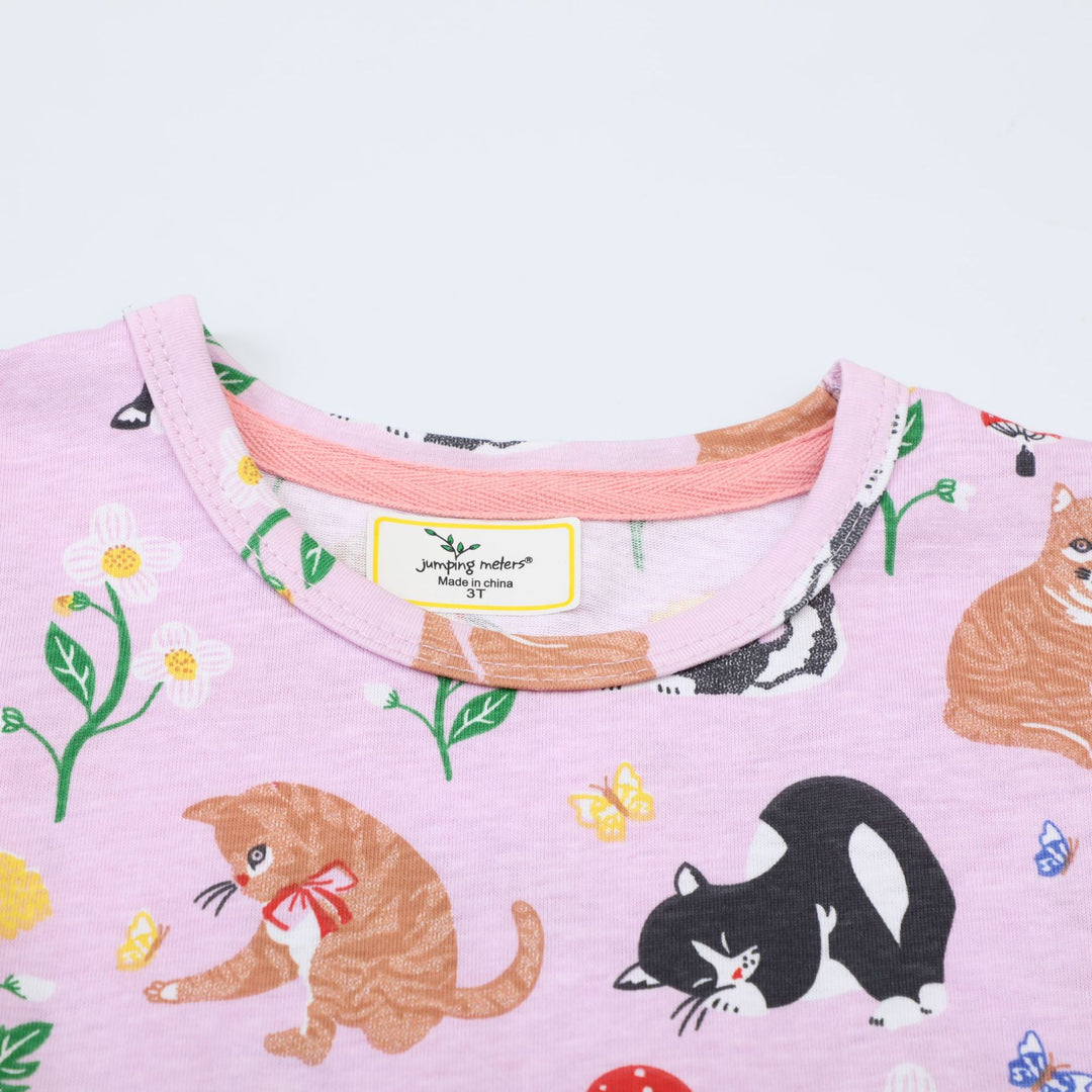 Mädchen T-Shirt Kleid mit kreativem Taschenmotiv EB