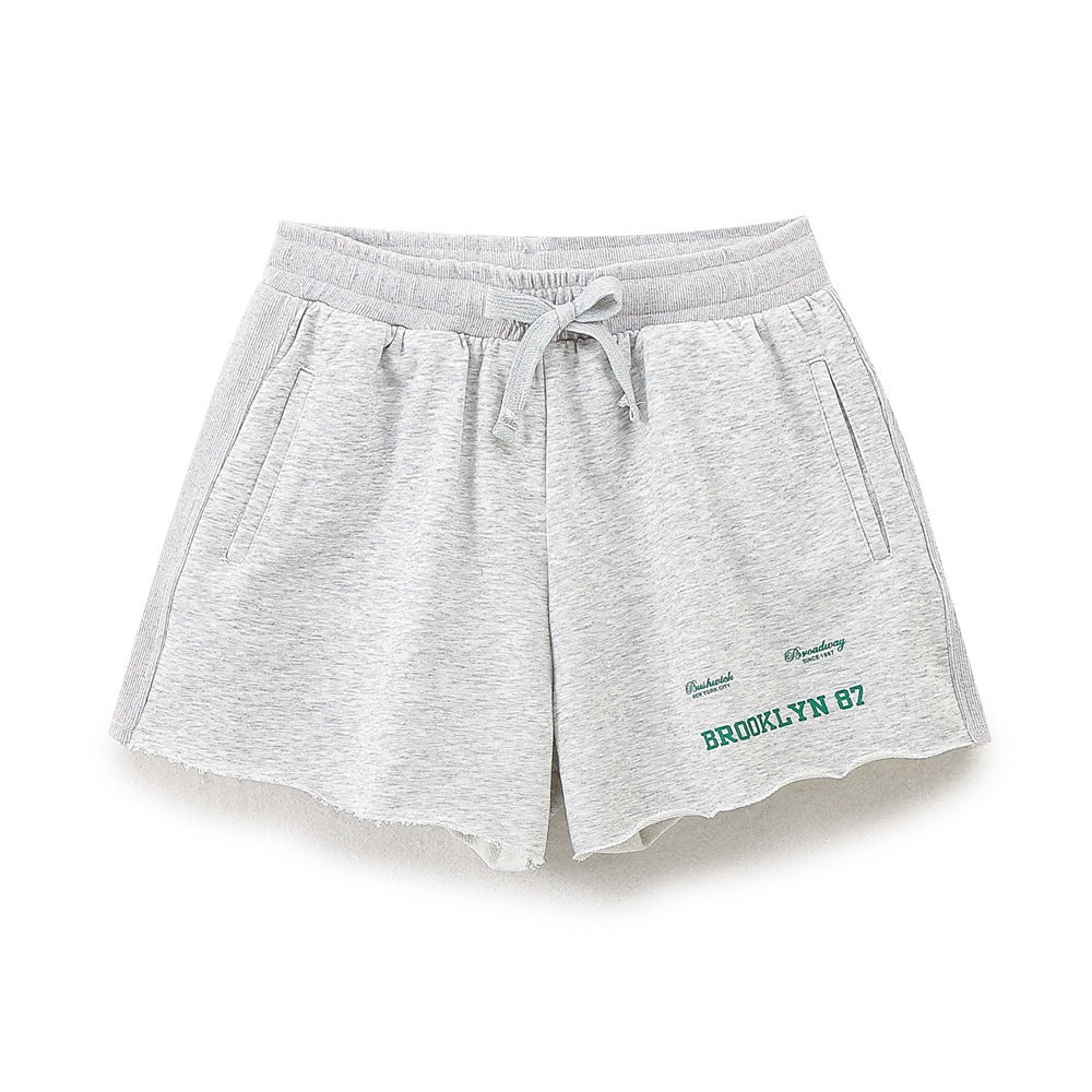 Damen lässige Freizeit-Shorts mit elastischem Bund und praktischen Taschen EB