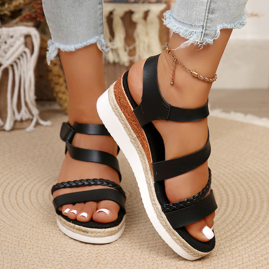 Damen Sportliche Sandalen mit geflochtenem Riemendesign und luftiger Sohle EB