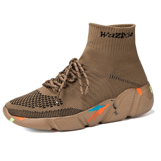 Damen Hochgeschnittene Sport Sneakers mit elastischem Strick-Obermaterial EB