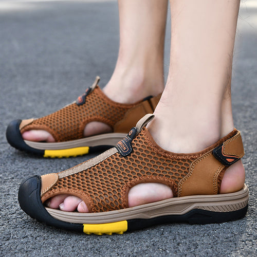 Herren Atmungsaktive Outdoor-Sandalen mit rutschfester Sohle und verstellbarem Riemen EB