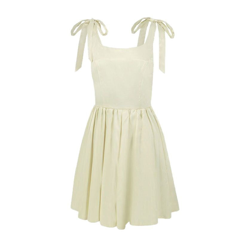 Damen lässiges Sommerkleid mit Schleifen EB