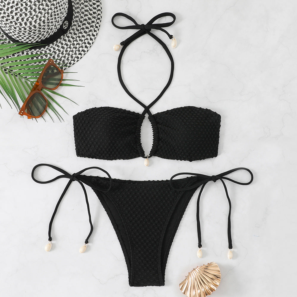 Damen Bikini-Set mit innovativem Bindemuster und modischem Cut-Out EB