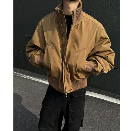 Herren stylische Bomberjacke mit elastischen Bündchen und weichem Innenfutter EB