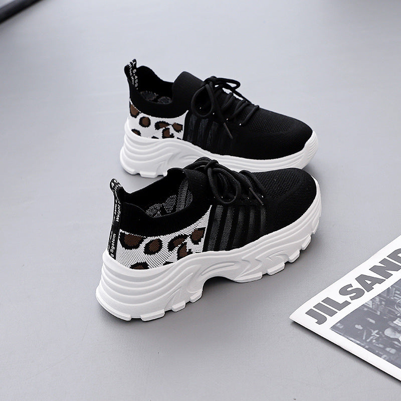 Damen Sportliche Sneakers mit modernem Leopardenmuster und dämpfendem Fußbett EB