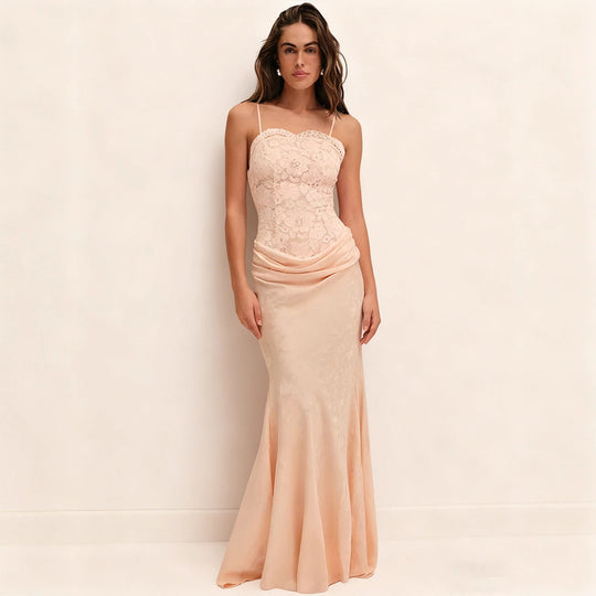Damen Elegantes Korsett-Abendkleid mit schickem Schößchen und langem Saum EB