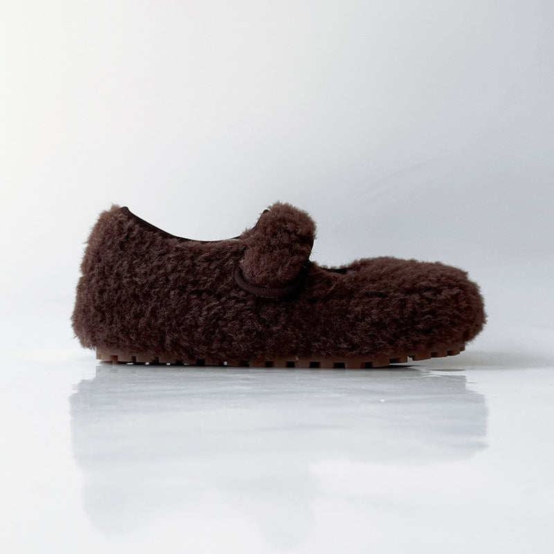 Damen Kuschelige Hausschuhe mit verstellbarem Riemen und weichem Innenfutter EB