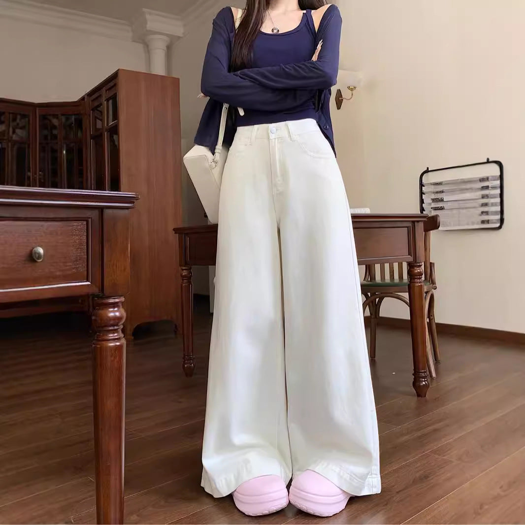 Damen Weite Denim-Culotte mit hoher Taille und modischem Schnitt EB