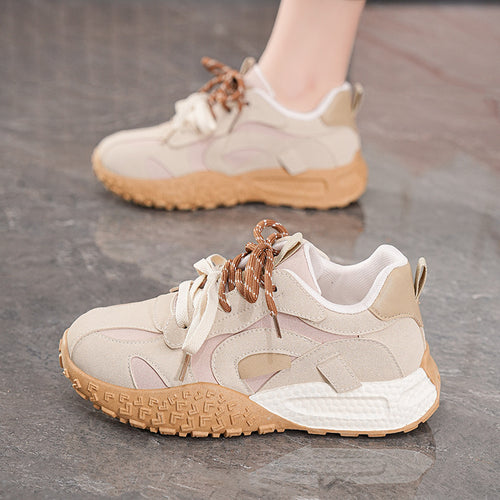 Damen Sportliche Sneakers mit robustem Sohlenprofil und atmungsaktiver Obermaterialstruktur EB