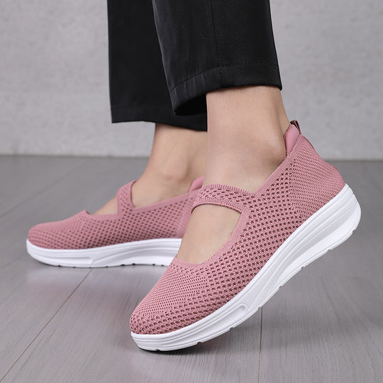 Damen Slip-On Sneakers mit atmungsaktiver Netzstruktur und dämpfender Sohle EB