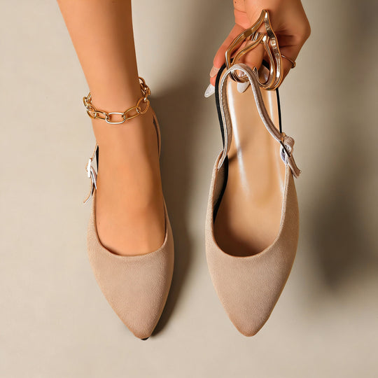Damen Elegante Slingback-Pumps mit modischem Ketten-Detail EB