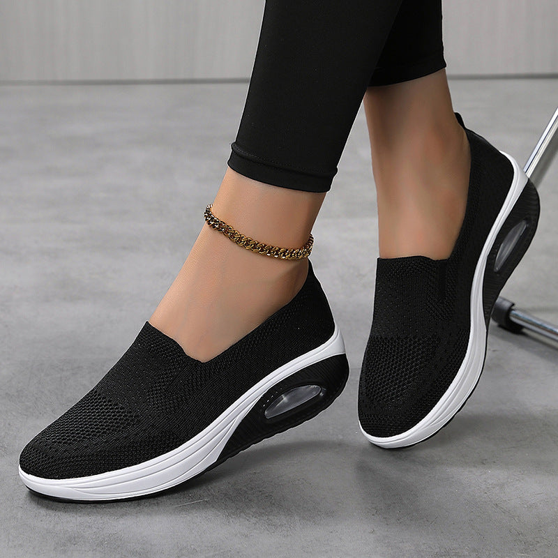 Damen Komfortable Slip-On Sneakers mit atmungsaktivem Mesh und dämpfender Sohle EB