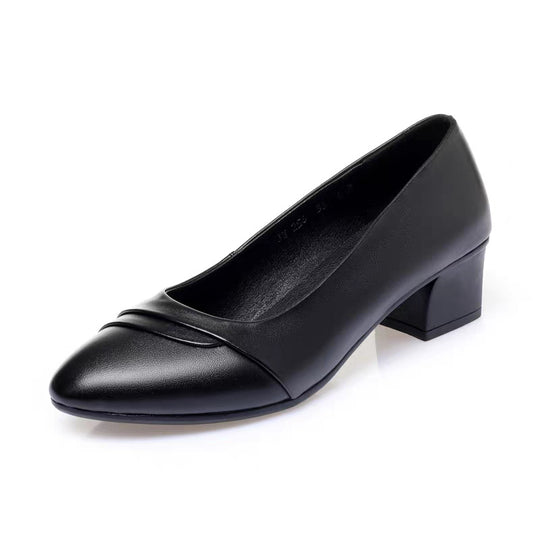 Damen Komfortable Pumps mit elegantem Rüschendesign und bequemem Blockabsatz EB