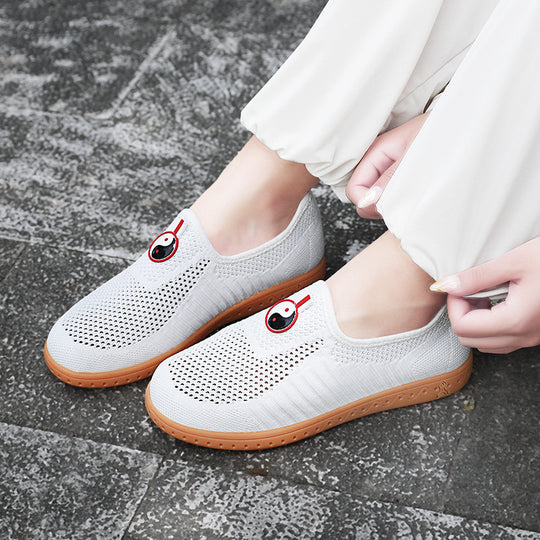 Damen Komfortable Slip-On Sneakers mit atmungsaktivem Obermaterial und rutschfester Sohle EB