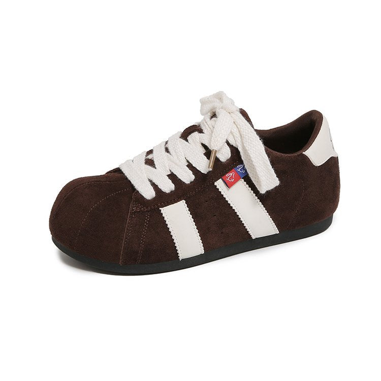 Damen sportliche Sneakers mit robustem Wildleder und elastischem Schnürsystem EB