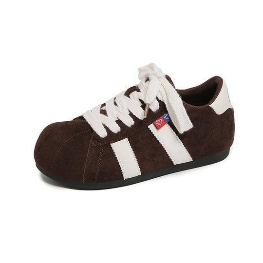 Damen sportliche Sneakers mit robustem Wildleder und elastischem Schnürsystem EB