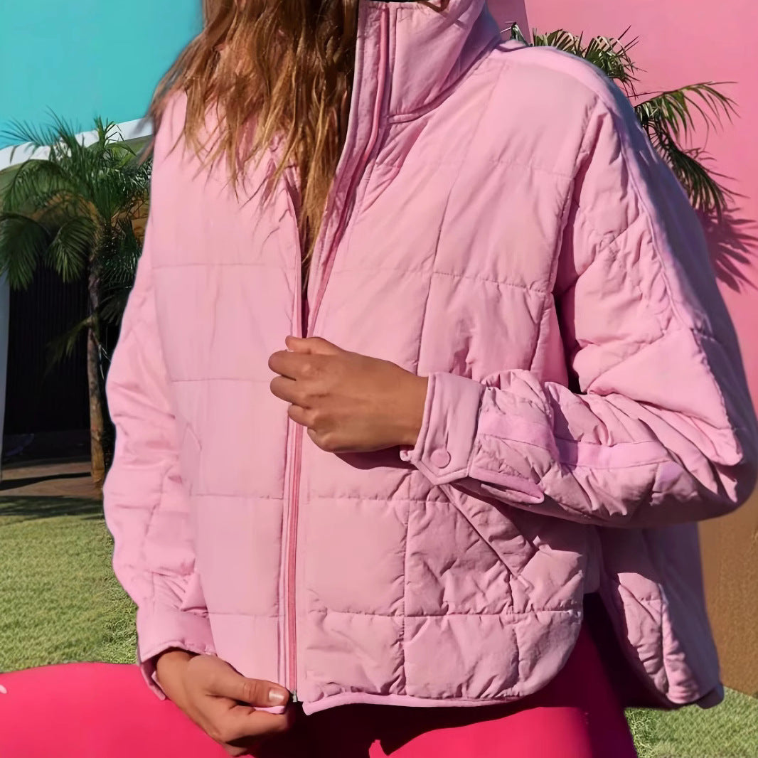 Damen Steppjacke mit hohem Kragen und praktischem Reißverschluss EB