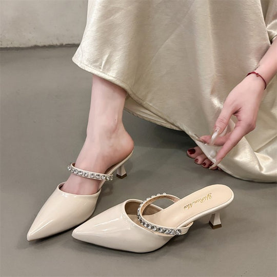 Damen Slingback-Pumps mit zierlichem Strassketten-Detail EB