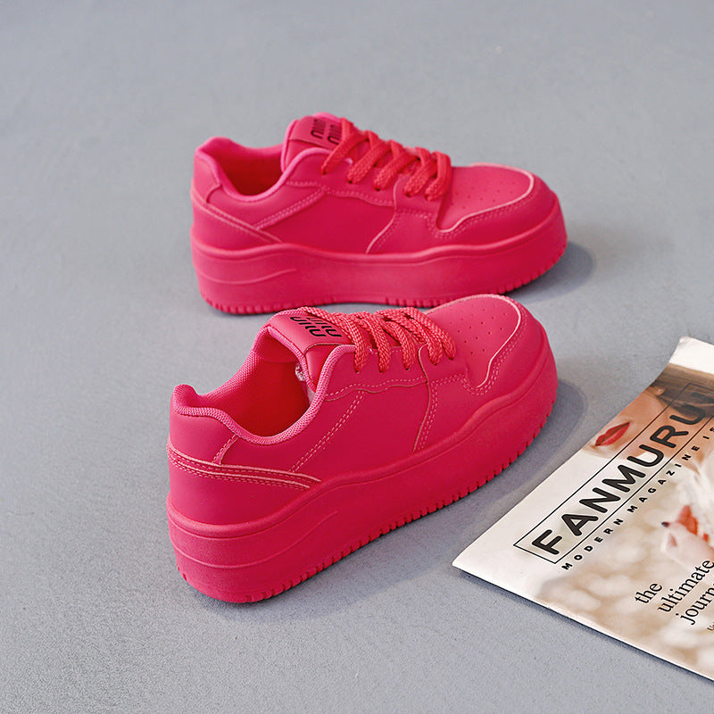 Damen modische Sneakers mit extra dicker Sohle und rutschfestem Profil EB