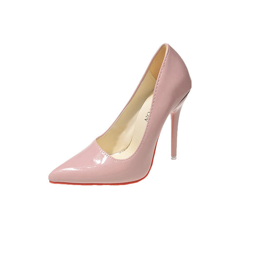 Damen Klassische High Heels mit spitz zulaufendem Design und hochglänzender Oberfläche EB