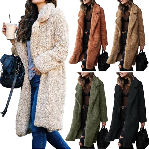 Damen Kuschelige manteau aus Teddy-Fleece EB