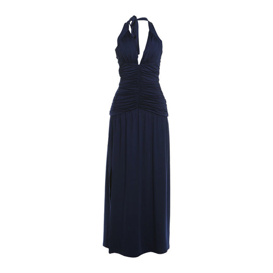 Damen Maxikleid mit raffiniertem Wickeldesign und elegantem Taillenbund EB