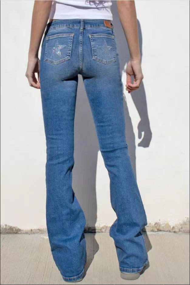 Damen Bootcut Jeans mit praktischen Taschen EB