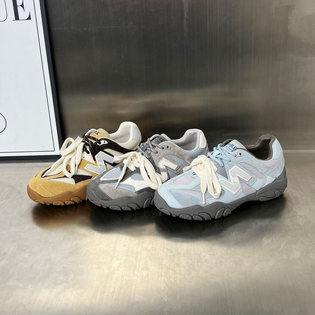 Damen Sportliche Sneakers mit atmungsaktiver Mesh-Oberfläche und robustem Sohlenprofil EB