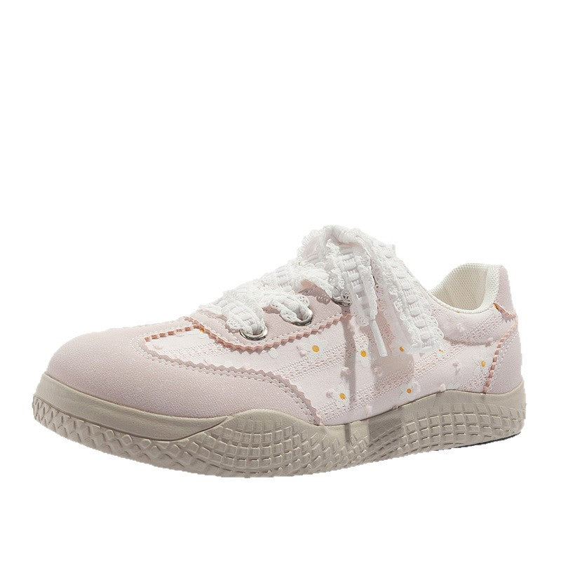 Damen Sneakers mit verspieltem Blumenmuster und rutschfester Sohle EB