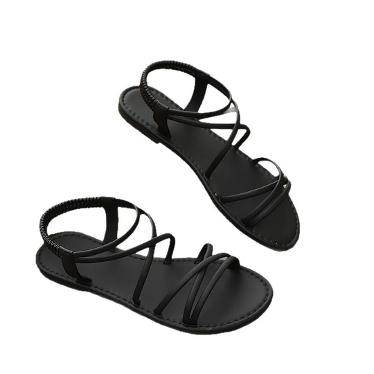 Damen Elegante Freizeit-Sandalen mit verstellbarem Riemen EB
