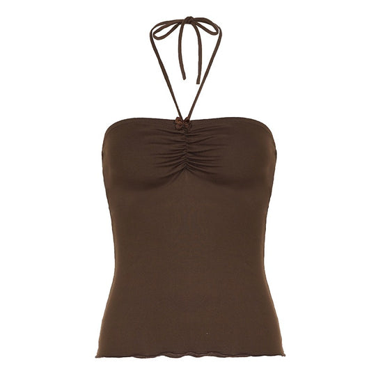 Damen Bandeau-Top mit raffinierten Raffungselementen und verstellbaren Trägern EB