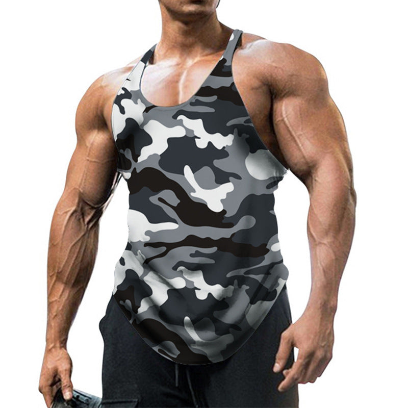 Herren ärmelloses Fitnessshirt im modernen Camouflage-Design EB