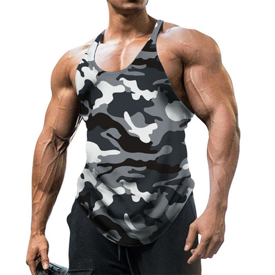 Herren ärmelloses Fitnessshirt im modernen Camouflage-Design EB