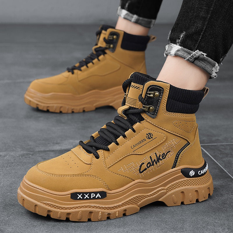 Damen trendige und robuste High-Top Boots mit gepolsterter Knöchelpartie und rutschfester Sohle EB