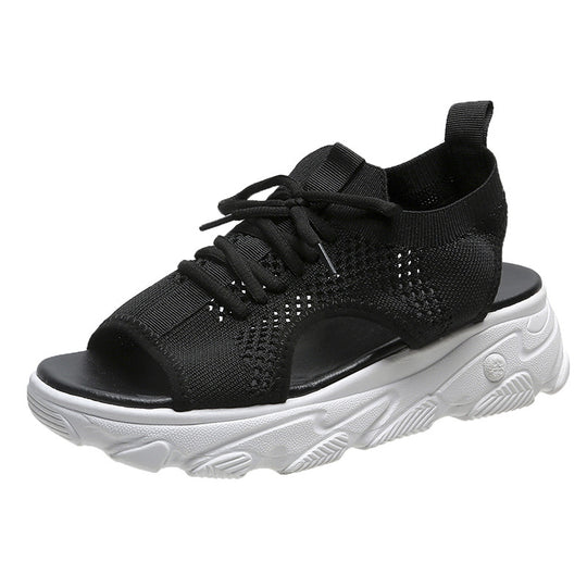 Damen Sneakersandale mit atmungsaktivem Strickoberteil und komfortabler Plattformsohle EB