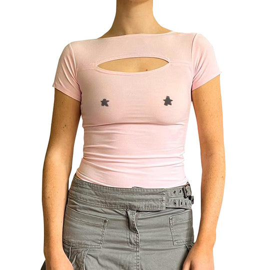 Damen luftiges Trägershirt mit elegantem Cut-out-Design und floralem Druck EB