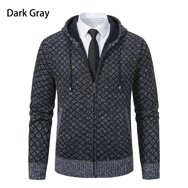 Herren modische Sweatjacke mit Kapuze und elegantem Muster EB