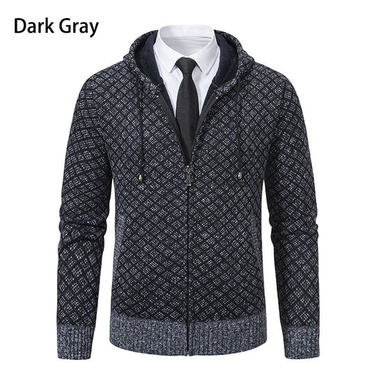 Herren modische Sweatjacke mit Kapuze und elegantem Muster EB