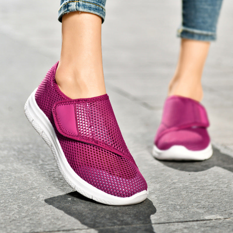 Damen Bequeme Slip-On Sneakers mit atmungsaktiver Netzstruktur EB