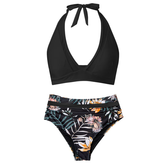 Damen Hochtailliertes Bademoden-Set mit stylischem Haltertop EB