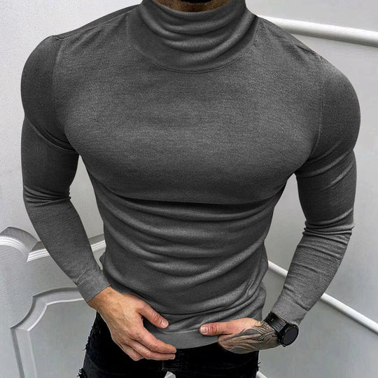 Herren eleganter Rollkragenpullover aus hochwertigem Baumwollmix EB