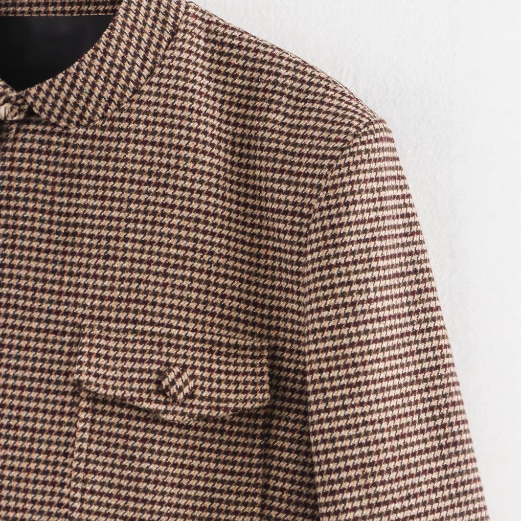 Damen Modische Jacke mit strukturierter Stoffoberfläche und praktischen Taschen EB