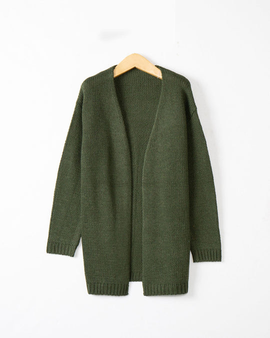 Damen Offene Strickjacke mit lässigem Schnitt und Taschen EB