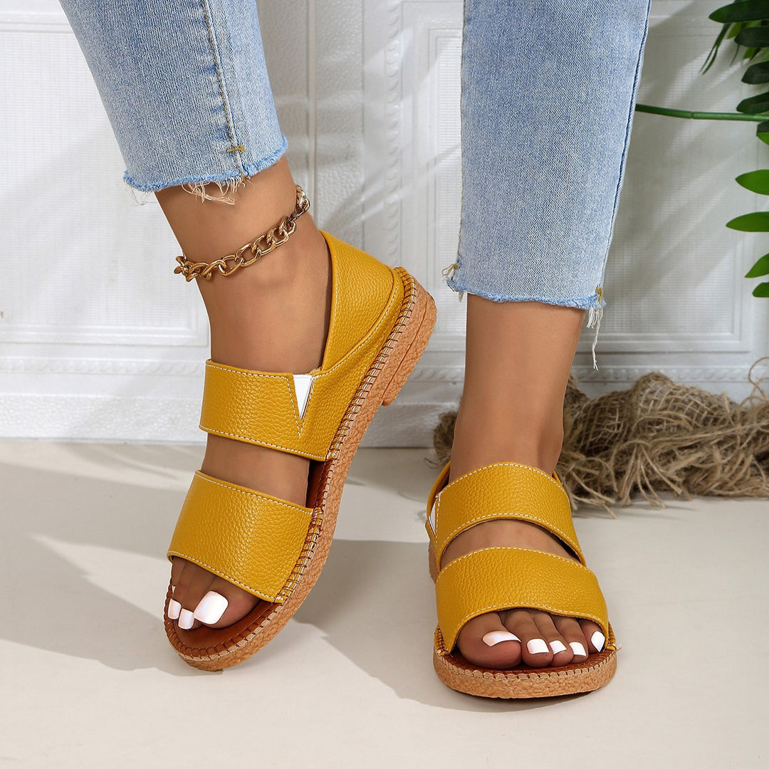 Damen Komfortable Riemensandalen mit doppeltem Klettverschluss EB