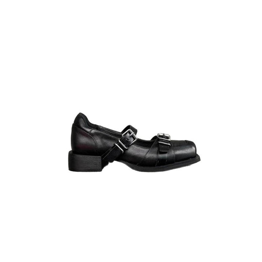 Damen elegante Schnürschuhe mit modischer Schnallenverzierung EB