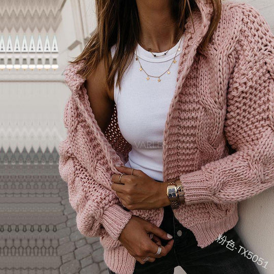 Damen Grobstrickjacke mit oversized Passform und voluminösen Ärmeln EB