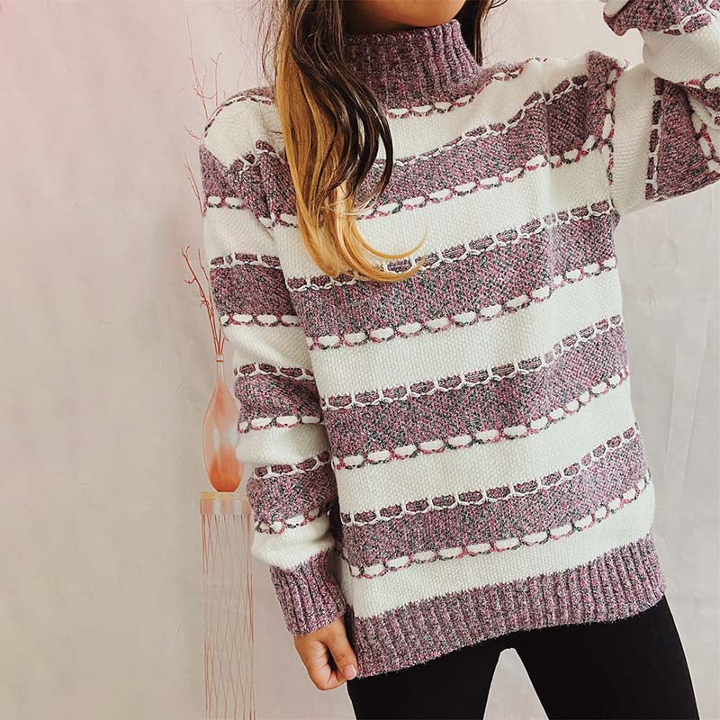EB | Gestreifter Strickpullover im Modernen Stil