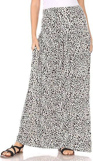 Damen Maxi-Rock mit elastischem Bund und Taschen EB